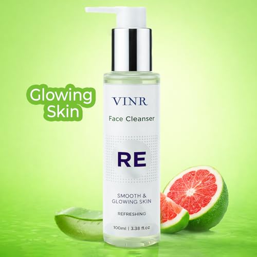 Image of VINR Refreshing Face wash with 5% Niacinamide & 0.5% Hyaluronic Acid | Gentle Cleanser for Wrinkles & Dull Skin | Infused With Vitis Vinifera| Anti Aging For Men & Women | 200ml (Pack of 2)