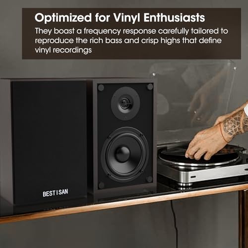 BESTISAN Bluetooth Bookshelf Turntable Speakers by BESTISAN - Used condition - Image 4