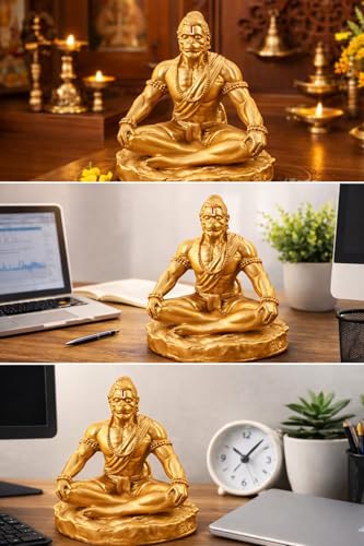 Image of Yadava Bahubali Hanuman Ji Idol for Car Dashboard & Home | Bajrangbali Murti for Pooja Temple, Office & Spiritual Decor