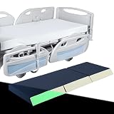 MABOZOO 3-Inch Thick Fall Mat for Elderly, Waterproof Tri-Fold Bedside Safety Mat with Glow-in-The-Dark Strips, Anti-Slip Fall Mattress for Seniors, Patients, Hospital, 66x24x3.5 Inch