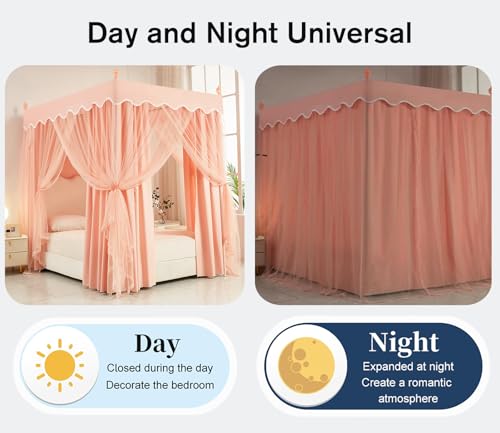 Mosquitera de princesa para dormitorio con marco y cortinas de dosel 2
