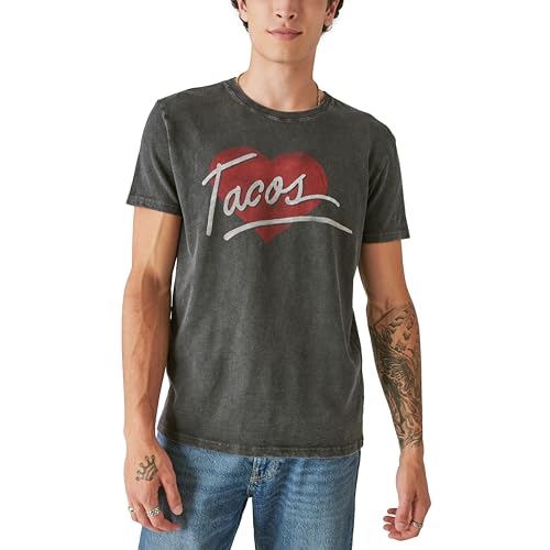 T-Shirt pour Homme I Love Tacos Lucky Brand Mode Casual en Coton Col Rond