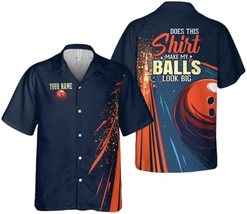 Personalized Retro Bowling Hawaiian Shirt Bowling Team Shirt Button Down Bowling Gift for Bowler Vintage Style