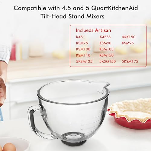 Tazón de Vidrio 5 QT para KitchenAid Stand Mixer miniatura 2