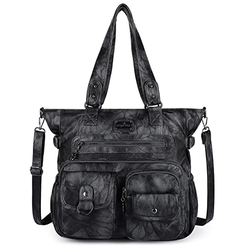 Image of Angelkiss Purses Handbags for Women PU Tote Satchel Bags for Women Pockets Shoulder Bags | PU