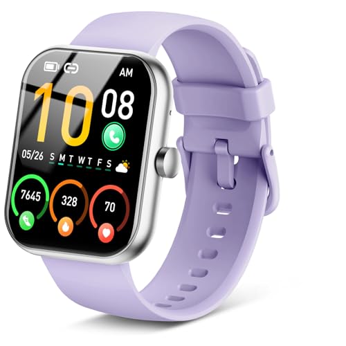Image of 2026 Smart Watch for Men Women (Answer /Make Call), 1.96 inch HD Fitness Tracker Running Watch,Waterproof,Pedometer, Sleep /Step /Activity /Heart Rate Monitor,110+ Sport Mode Smartwatch for Android,Purple