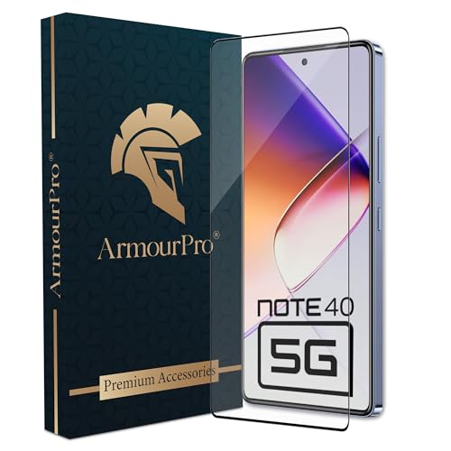 Image of ArmourPro Military Grade Gorilla Tempered Glass Screen Protector Compatible For Infinix Note 40 5G (6.78 Inch) With Easy Installation Kit| Edge To Edge Coverage |Black