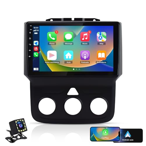 9 inch Touch Screen Car Stereo Radio for Dodge Ram 1500 2500 3500 from 2013 to 2018 Built in Wireless Carplay Android Auto Head Unit with Bluetooth DSP GPS FM WiFi -  ZBARK, Dodge Ram Manual