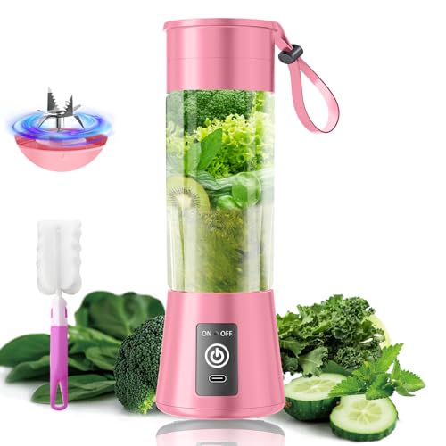 Image of Personal Size Blender for Smoothies - 2026 New Cordless Portable Blender | 380Ml BAP Free Juice Cup & 6 Blades, Freshly Squeezed for Picnic /Sports /Travel, High Blending Speed of 20000Rpm /Min