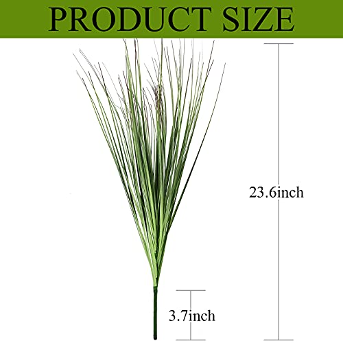 Artificial Plants 8 Pcs Artificial Onion Grass Bushes 23.6'' Plastic Wheat Grass Faux Greenery Shrubs Uv Resistant Plants For Indoor Outdoor Home House Office Room Garden Decor (Green) #TOP4
