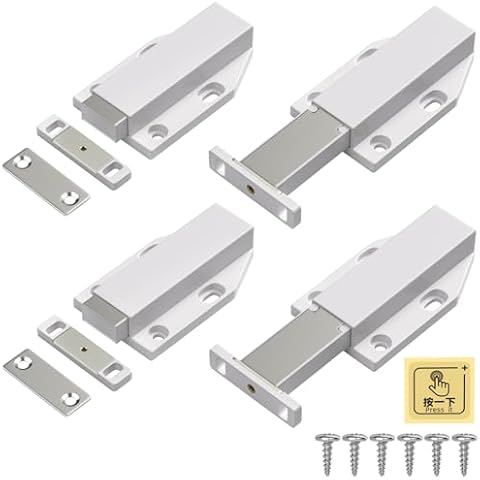 Jiayi 4 Pack Magnetic Push Door Catches Cover