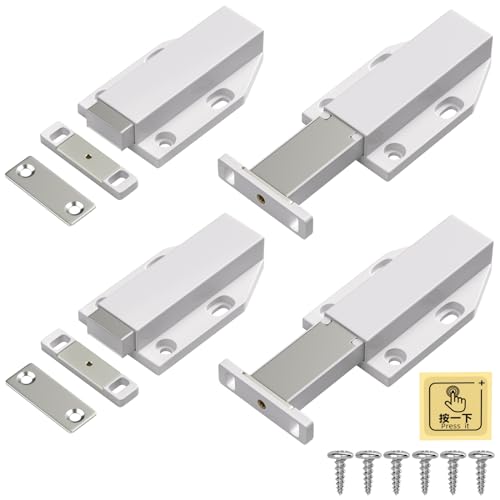 Poussoir Push to Open Jiayi Lot de 4 Aimant Poussoir Porte Placard Poussoir Tiroir Push Pull Latch pour Armoire Loquet Magnetique Pousse pour Ouvrir Porte...