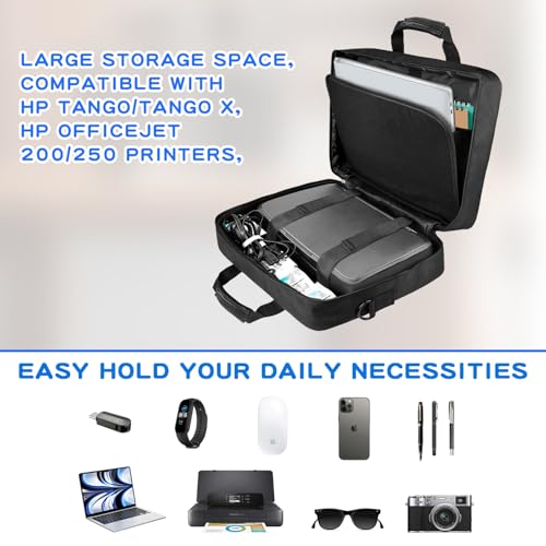 Portable Mobile Printer Storage Bag, Laptop Briefcase, Premium Laptop Case, Holds Up to 17.3-inch Laptop for Travel, Business, Men, Women3