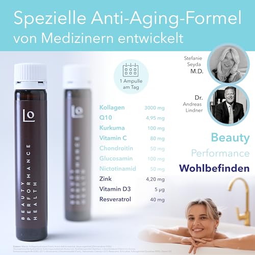 Flüssiges Kollagen Longenic Premium Trinkampullen – Hochdosiert für Haut