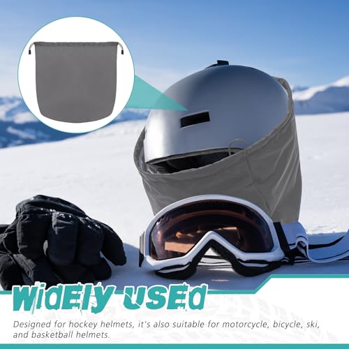 Yeyeplum 2 Pack Motorcycle Helmet Bag with Soft Lining & Drawstring Closure, Waterproof Helmet Storage Bag, Large Capacity, Lightweight for Riding Hockey Welding Bicycle Dirt Bike Gear (Grey) by Yeyeplum - Image 7
