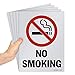 SmartSign (Pack of 5) 12 x 9 inch â€œNo Smokingâ€ Sign with Symbol, Screen Printed, 10 mil Polystyrene Plastic, Red/Black on White