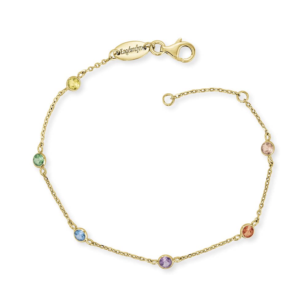 Engelsrufer Damen Armband aus Sterling Silber besetzt mit Zirkonia Steinen, Karabinerverschluss, in zwei Längen verstellbar, nickelfrei, Allergiker geeignet