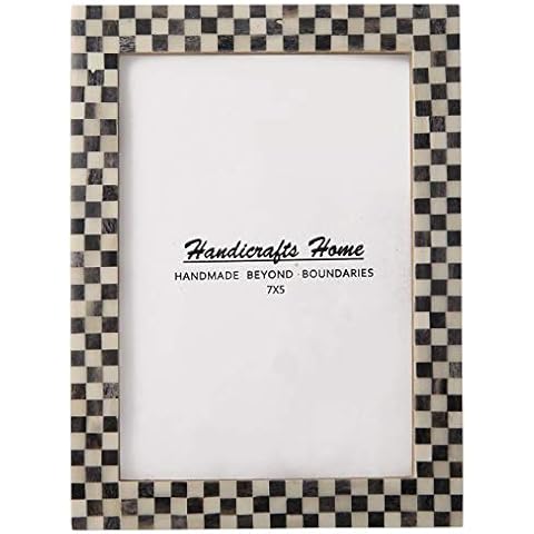 Handicrafts Home Picture Frames - Chic Boho Wall Décor Photo Frame, Grey-White 5" x 7" Cover