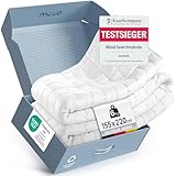 müüd® Gewichtsdecke I schwere Decke zum Schlafen I Therapiedecke aus atmungsaktiver Baumwolle I Stressreduzierend & therapeutisch - mit Verpackungsbox + Tragegriff (155x220, 6.0, Kilogramm)