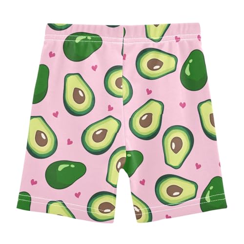 Cute Avocado Pink Hearts Girls Shorts Elastic Waist Sports Shorts Girls Leggings Pants for 4-10 Years2