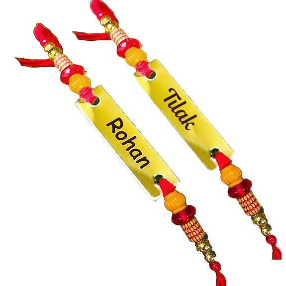 WEHATKE Customized Personalized Metal Rakhi With Name Engrave | Best Rakhi For Rakshabandhan (Combo Of Two Rakhi) (B0D9K5YX3R) Amazon Price History, Amazon Price Tracker