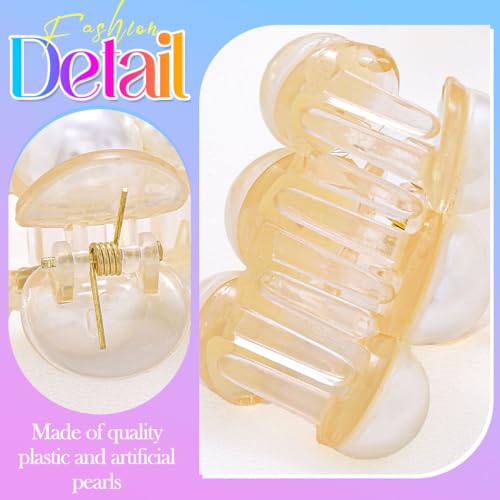 Pinzas de Pelo Decorativas con Perlas CAKURE (Pack 3, Blanco) miniatura 4