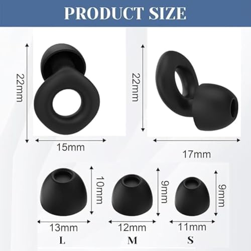 Image of Noise Cancelling Ear Plugs - Soft Silicone Reusable Earplugs with 6 Replacement Tips for Sleeping, Travel & Study