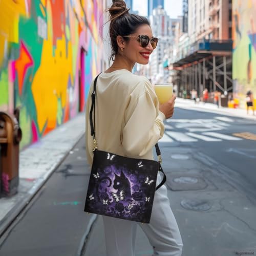 Image of HUGS IDEA Boho Bags for Women Leather Handbag Shoulder Bucket Crossbody Purse