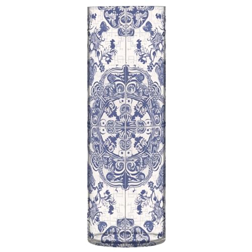 Vase bleu et blanc en plastique pour bouquet de fleurs moderne