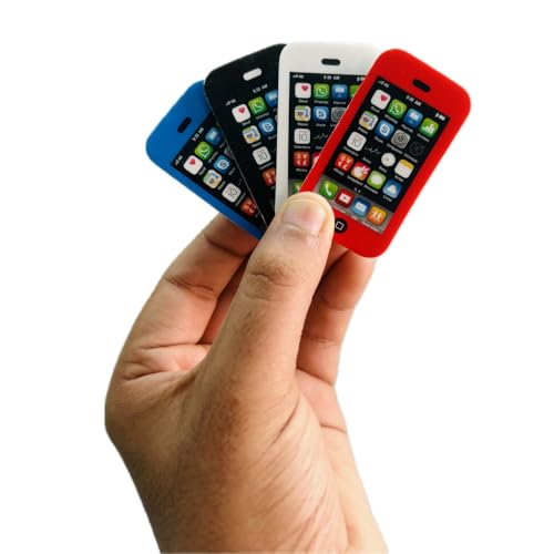 Birthday Boutique 12 pcs Mobile Phone Fancy Erasers as Birthday Return Gifts for Kids Party | Cute Stationery Items for Girls and Boys | Kids Rubber Stationary | Kids Gift Items Birthday (Pack of 12)