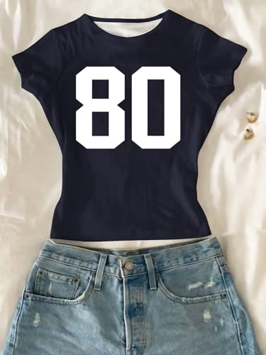Image of RoseSeek Girl's Floral Graphic Crop Tops Tees Short Sleeve Crewneck Cute Slim Fit T Shirt Summer Tops