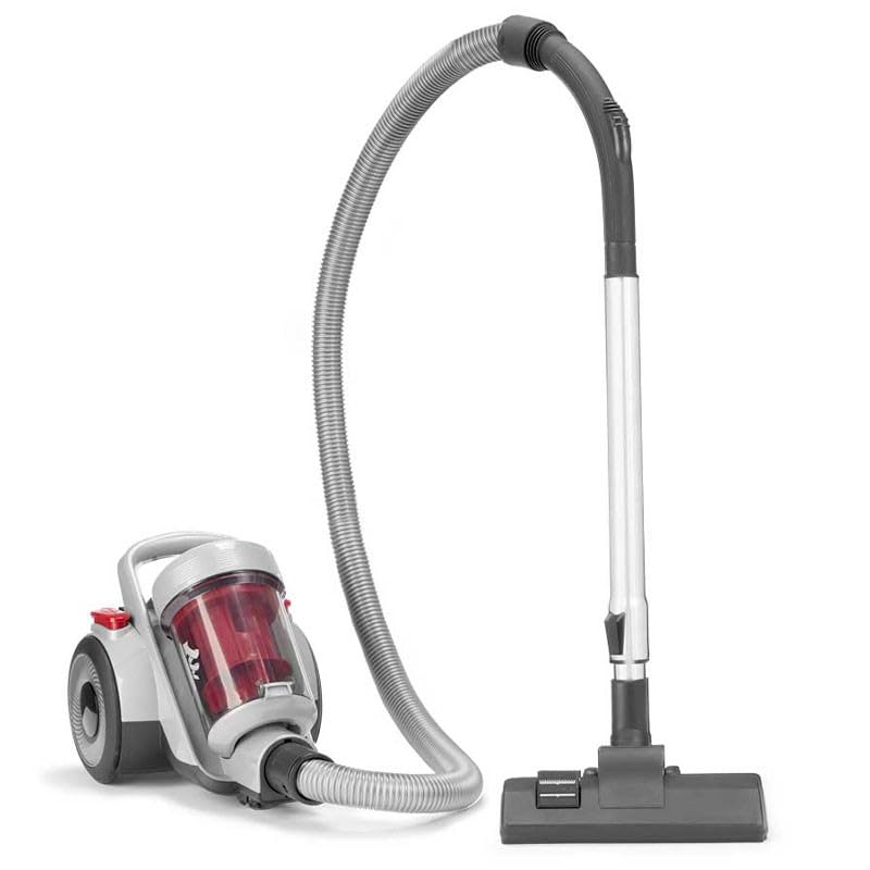 Aspirador Turbo 900W Potente y Robusto | Depósito 1500ml | Cable 4m | Rueda 360° | Diseño Moderno Gris y Rojo | Limpieza Rápida y Eficiente para el Hogar