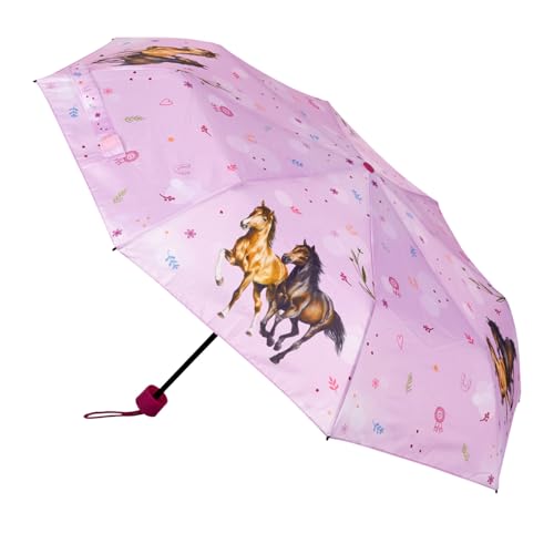 Die Spiegelburg - Taschenschirm - Rosa - Pferdefreunde - Handlicher Schirm...