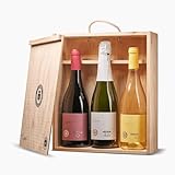Estuche de Vino Cepas La Chinata | Pack Gourmet con Vino Tinto Tempranillo, Vino Blanco (Moscatel, Cayetana y Eva) y Cava Brut D.O. Cava | Selección Vinos de Extremadura | Caja Regalo Gourmet