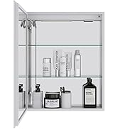 SogesPower Medicine Cabinet Mirror, 19.6" Wall Mounted Double Door Bathroom Cabinet, Bathroom Mir...