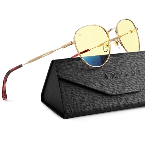 Image of ANYLUV Blue Light Blocking Glasses Men Women, Round Lightwight Blue Light Glasses Computer Screen for Eye Protection