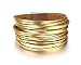 Fesciory Women Multi-Layer Leather Wrap Bracelet Handmade Wristband Braided Rope Cuff Bangle with Magnetic Buckle Jewelry (Short Gold1)