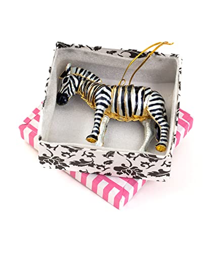 Value Arts Handmade Cloisonne Articulated Zebra Hanging Ornament #TOP1