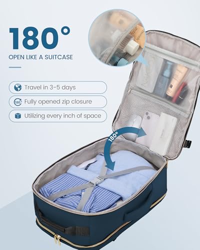 Image of LOVEVOOK 40L Travel Backpack Flight Approved Carry on Backpack,3 Packing Cubes,Waterproof Personal Item Travel Bag,TSA Carry on Luggage Suitcase Travel Essentials,Gifts for Women & Men,fits 17 inch Laptop