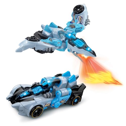 VTech - Switch & Go Dinos Fire, Dinosaure Sonore Steel, Le Super Ptérodactyle, Jouet 2 en 1 Transformable en Voiture de Course, Projections Lumineuses, Cadeau...