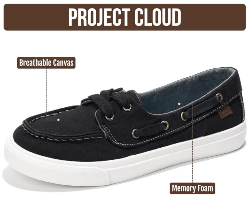 Image of Project Cloud Canvas Sneakers for Women - Memory Foam Slip On Shoes Women Footwear - Lightweight and Non Slip Fashion Sneakers (Seasalt)