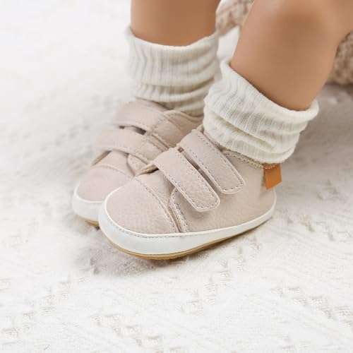 Image of Clowora Baby Boys Girls Shoes Non-Slip Rubber Sole Sneakers Infant First Walking Toddler Crib Shoes Newborn Loafers Flats.