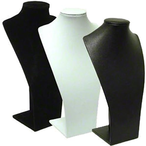 Long Bust Necklace Display, Black Velvet