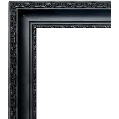 West Frames Adela Ornate Wood Gallery Picture Frame (Vintage Black, 8" x 10" Frame with Plexiglass & Backing Board) Cover