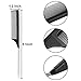 Leinuosen 2 Pack Rat Tail Combs with Parting Tip Steel Pin for Women Teasing Comb for Sectioning, Parting, Splitting, Styling Hair Stainless Steel Metal Pintail Carbon Fiber Heat Resistant