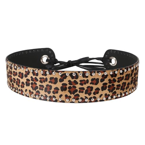 Popular Belt For Women Lace Up PU Leather Belt Punk Rivet Studded Waistband For Dress Sweater Cool Girl Waist Decoration
