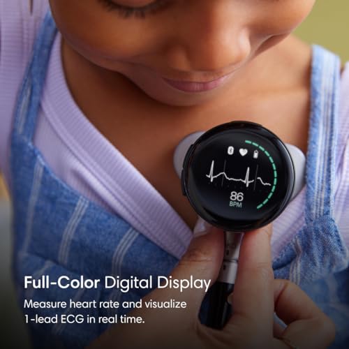 Eko-CORE-500-Digital-Stethoscope--The-pinnacle-of-digital-stethoscope-technology-combining-TrueSound-audio-with-3-lead-ECG-and-a-full-color-display-Silver-Chestpiece-COR501