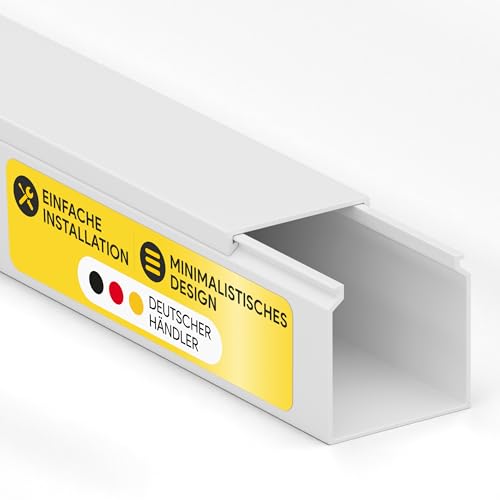 Kabelkanal aus hochwertigem PVC weiß Kabelleiste 2m - 5 Stück - 25x25mm