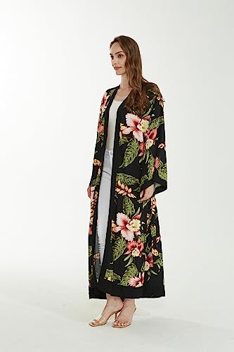Image of Family Matching Hawaiian Clothes, Black Rafelsia | Lightweight 100% rayon • Family matching outfits • Beach vacations • Luaus • Cruises • Family photos