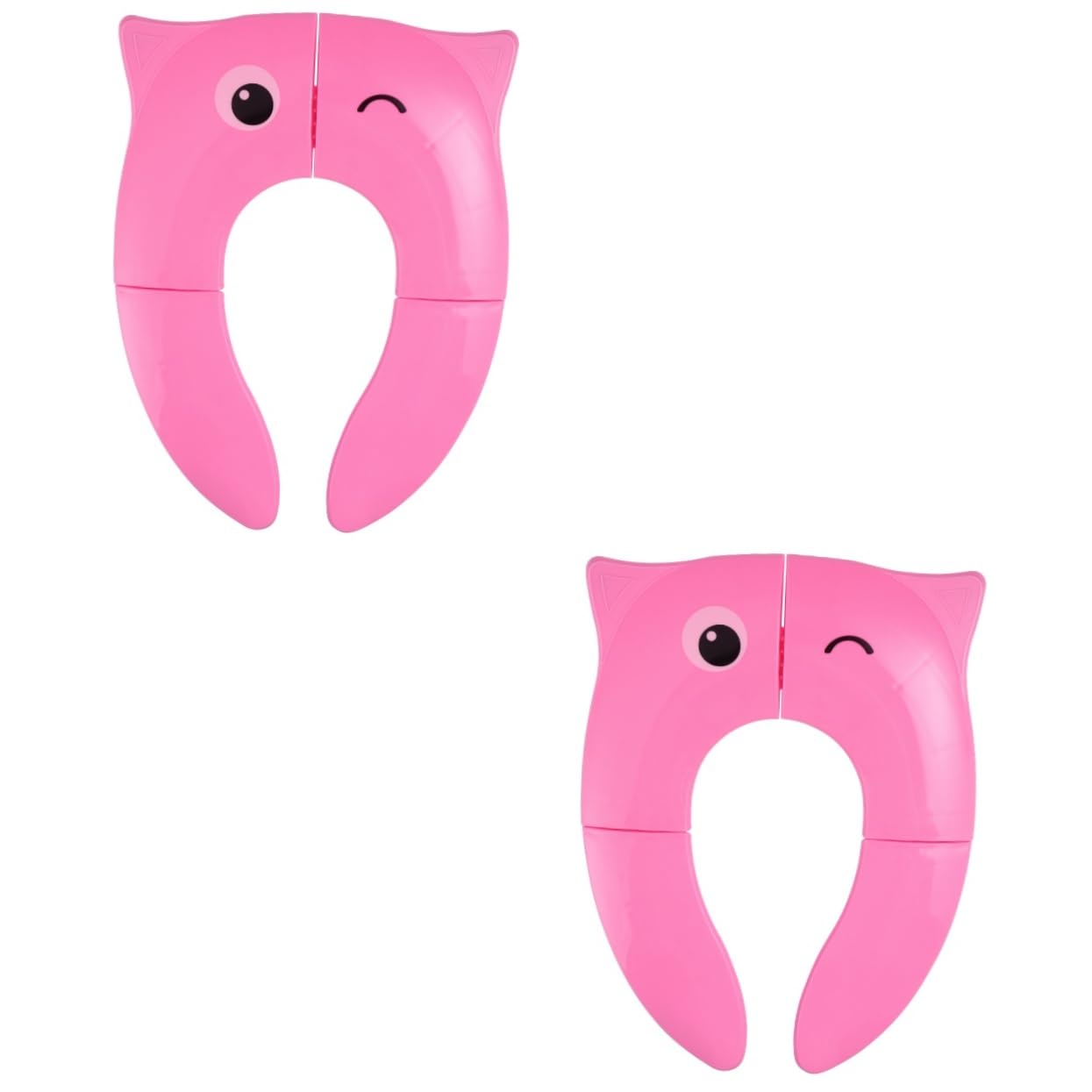Yardwe 2 Piezas Asiento de Inodoro para Funda Antideslizante Cojín y Duradero Diseño Rosa Búho con Ojos Pequeños para Viaje y Uso Doméstico